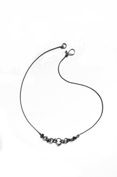 MINI $160-sterling silver necklace with sanding disk texture on the dots (16 1/2" snake chain)
